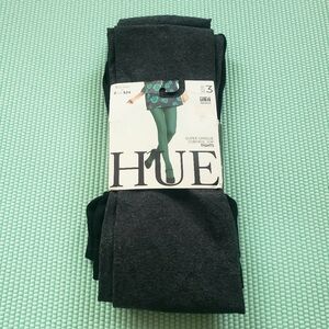 2 Pack Hue Super Opaque Control Top Tights Graphite Heather Size 3